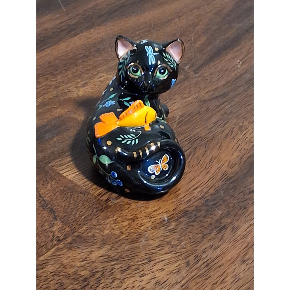 Vintage 1990 Lynn Chase Designs Le Chat Weighted Porcelain Cat Figurine Mexico